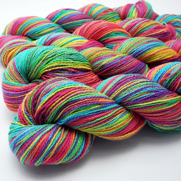 CMY -- Cotton Warp -- hand dyed handpainted yarn