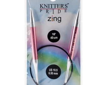 Size 10.5 (6.5 mm) Knitters Pride Zings 16" Circular Knitting Needles