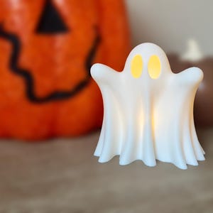 Halloween Ghost Light Decoration tea light, Holiday Decor, Halloween Lamp, Glowing Ghost, Spooky Decoration, Knick knack, Gift for coworker