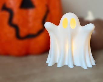 Halloween Ghost Light Decoration tea light, Holiday Decor, Halloween Lamp, Glowing Ghost, Spooky Decoration, Knick knack, Gift for coworker