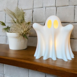 Halloween Ghost Light Decoration tea light, Holiday Decor, Halloween Lamp, Glowing Ghost, Spooky Decoration, Knick knack, Gift for coworker