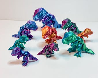 Colorful Flexi Rex Dinosaur Toys - Sexy Rexi, Fun Desk Decor or Gift for Dino Lover, Kids, Birthday - Unique Articulated Figures