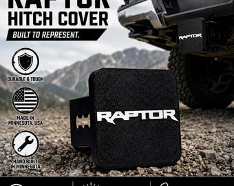 Ford Raptor Hitch Cover | Fits 2 Inch Receiver | Weatherproof Trailer Plug for Trucks | Custom Raptor Accessory