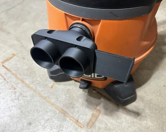 Ridgid Shop Vac Y Splitter - Dual Hose Connector Blast Gate, Wet Dry Accessory, Heavy-Duty Tool