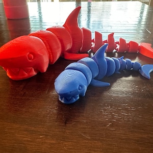 Jointed 3D Printed Shark Sculpture - Flexible Posable Ocean Home Décor