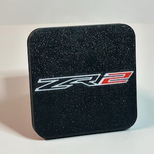 Chevy ZR2 Hitch Cover for 2&quot; Receiver, Custom Trailer Hitch Plug, Truck Hitch Cover for Chevrolet ZR2 Accessories, Tow Hitch Cover for ZR2