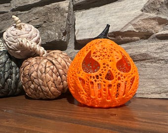 Portavelas de calabaza / Decoración de Halloween para el hogar / Lámpara de calabaza de Halloween / Decoración de velas de otoño / Regalo navideño