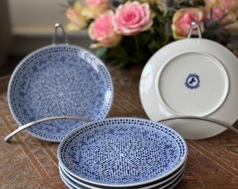 Lot 4 Assiettes creuses Porcelaine Sarregueminess Gerranium
