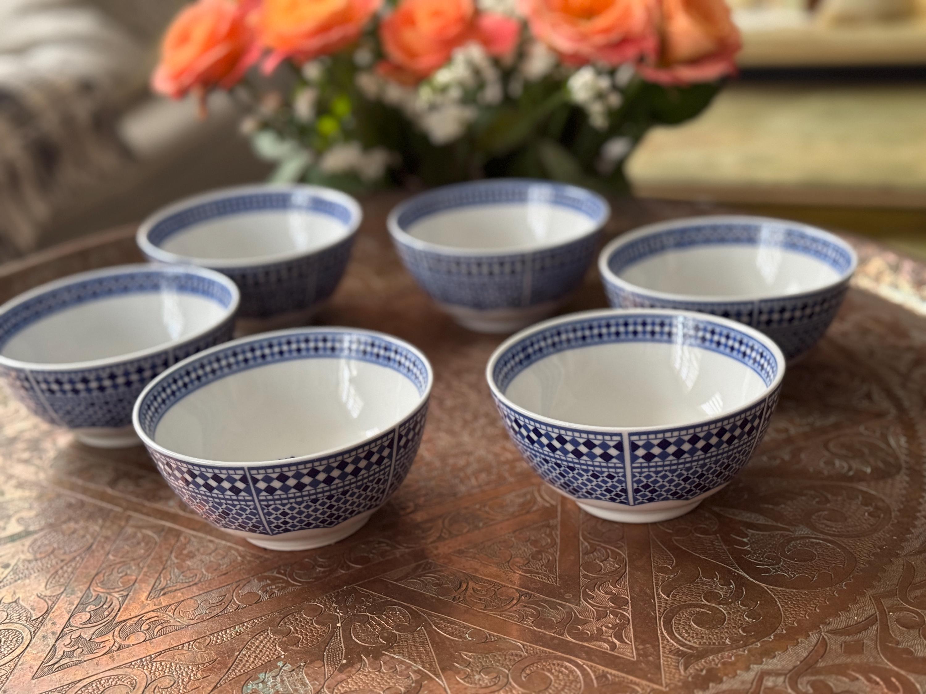 Lot De 6 Bols En Porcelaine COCEMA De Fès - Maroc - Très Bon état