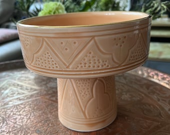 Fruit or dessert bowl from Marrakech, apricot and gold color