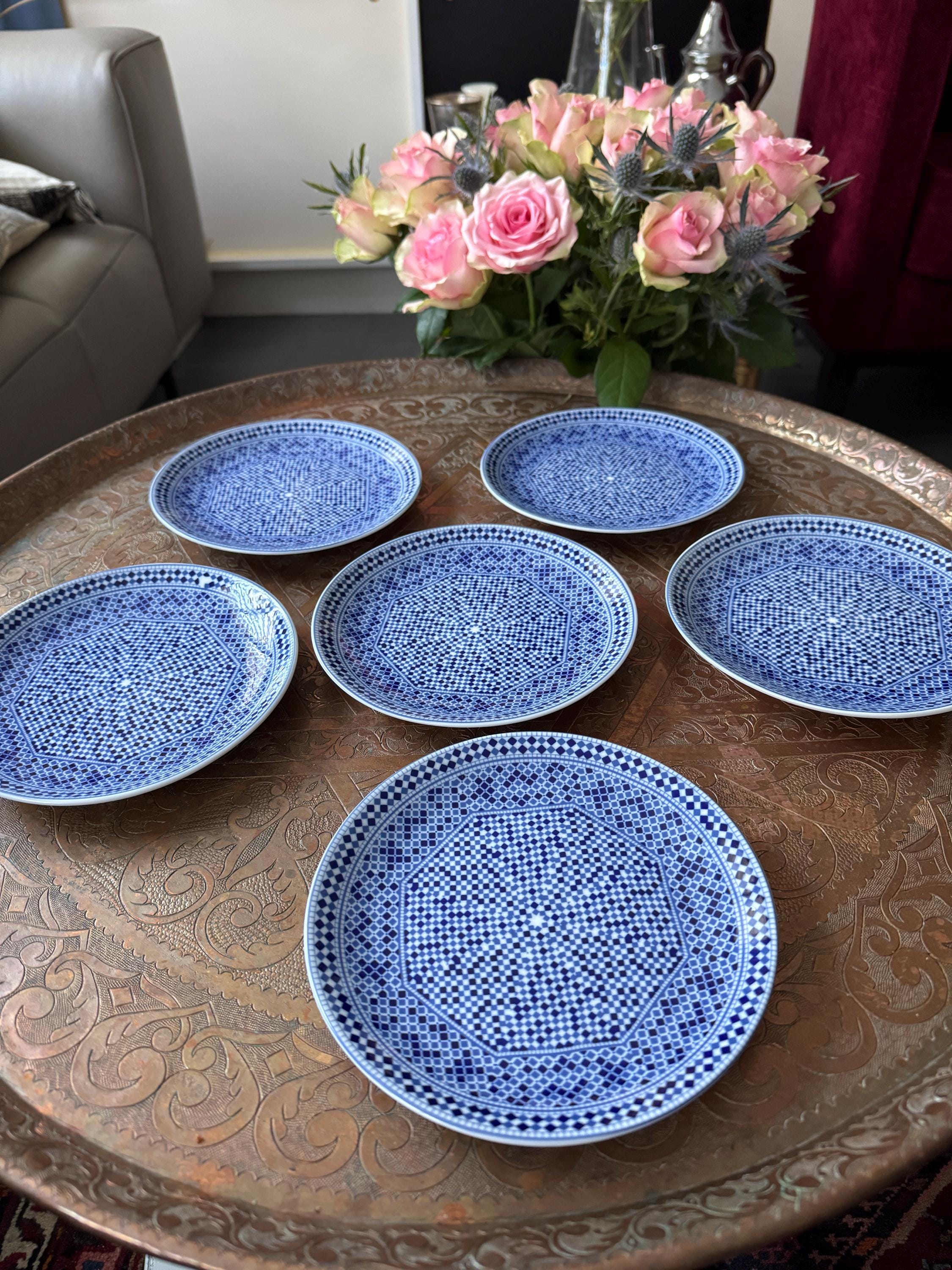 LOT DE 6 Assiette Creuses Gien Modele Windsor Bleu EUR 40,00 - FR