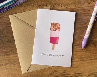 Handmade Birthday Card | Have a FAB Birthday! | Ice Lolly | Cute | Funny | Pun