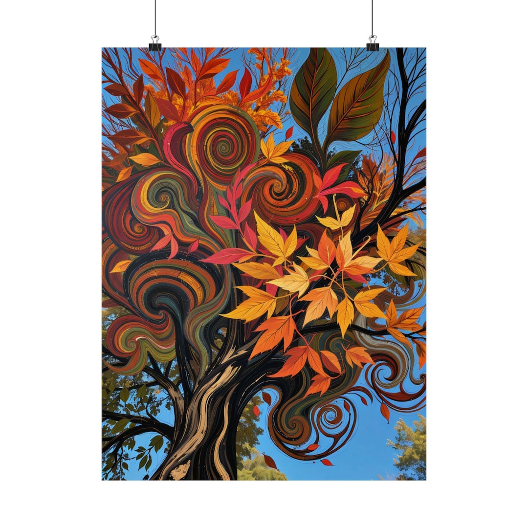 Fall Tree Posters Autumn Tree Matte Vertical Posters - Etsy