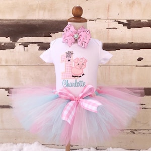 Charlotte s Web 1st Birthday Tutu Outfit Personalized Bodysuit