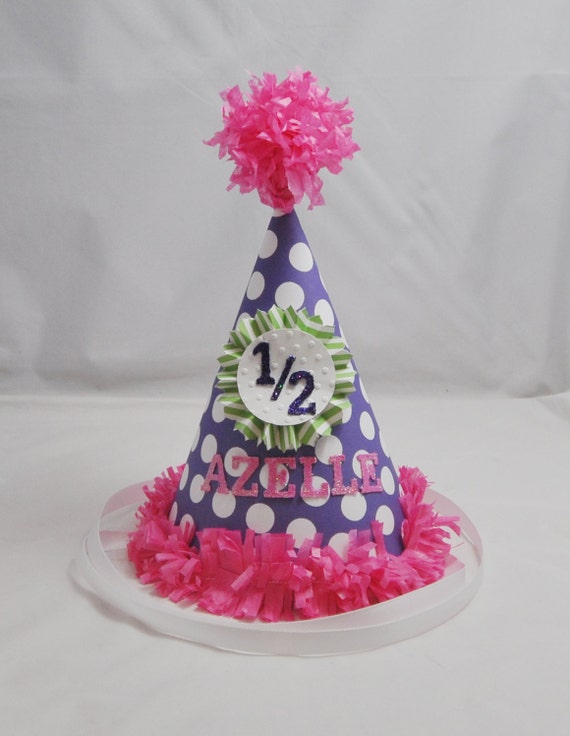 Baby Girl Half Birthday Hat Personalized Smash Cake Photo Prop 6 Month 1 2 Party Decor By Cards And Moore By Terri Catch My Party Baby Girl Half Birthday Hat Personalized Smash Cake Photo Prop 6 Month 1 2 Party Decor By Cards And Moore By Terri Catch My Party