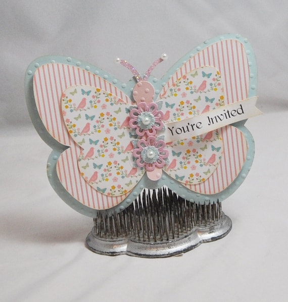 Handmade Butterfly Shaped Birthday Garden Party Invitations, Set of 6 Il_570xn