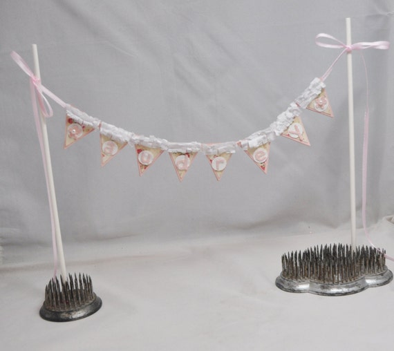 Cream Floral Cake Bunting Name Banner, Baby Toddler Girl 1st Birthday Party Decor Il_570xn