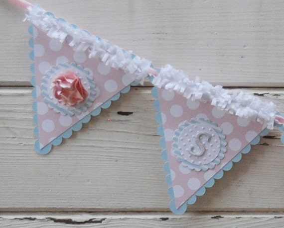 Shabby Chic Name Nursery Banner with Flowers or Butterflies, 1st First Birthday Baby Girl, Garden Themed Party Decor Decorations Il_570xn