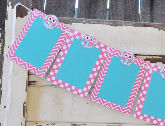 Girl Owl 12 Month Photo Memory Banner, 1st Yearly Picture Frame Bunting, Woodland Themed Birthday Decor Decoration Il_570xn