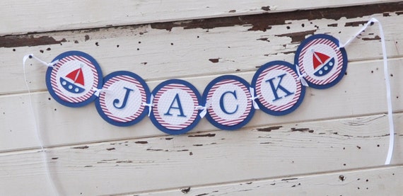 Nautical Name Banner Bunting, Little Sailor Baby Shower Nursery, Sailboat Anchor Birthday Party Decor Decoration Il_570xn
