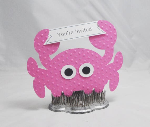 crab shaped invitations 1st birthday girl nautical birthday crab