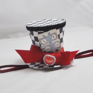 Queen of Hearts Inspired Hat Headband Fascinator, 1st First Birthday Party Decor Decorations,  Smash Cake Photo Prop