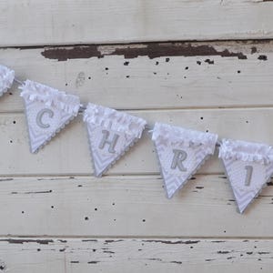 First Communion Name Banner, Baptism Party Decor Decoration, Baby Toddler Boy or Girl