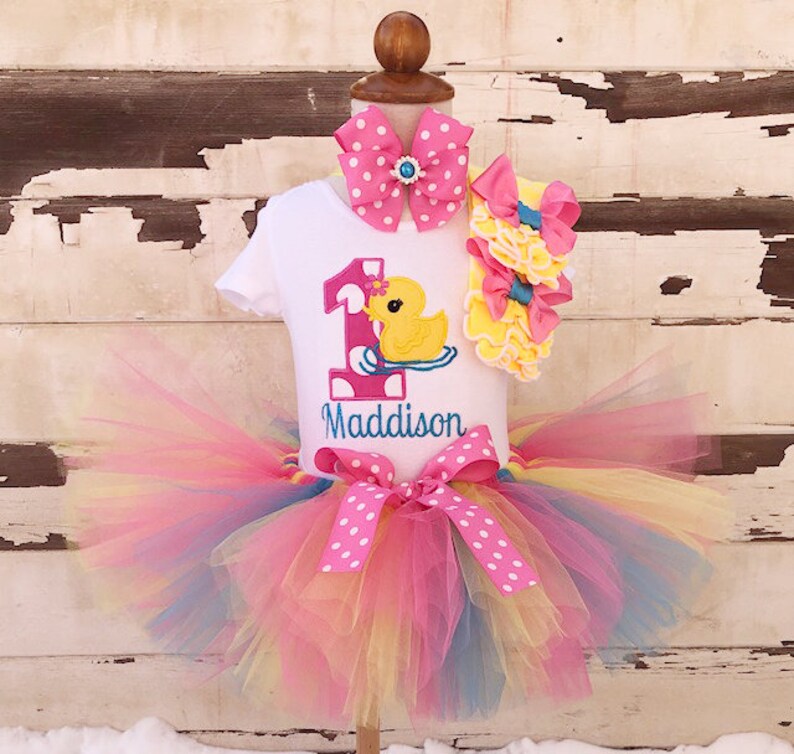 Rubber Ducky Tutu Outfit 1st First Birthday Girl Etsy