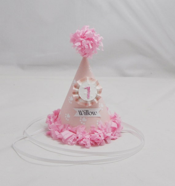 Girl Cat Birthday Hat Personalized, Pet Party Hat, Gotcha Day Kitty Celebration Accessory, Animal Photo Prop Il_570xn