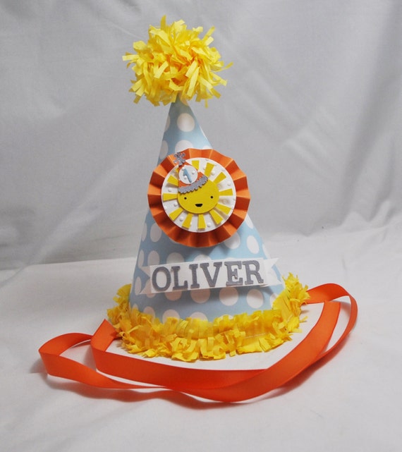 Boy Sun Party Hat Personalized, 1st First Birthday Smash Cake Photo Prop. You Are My Sunshine Party Decor Il_570xn