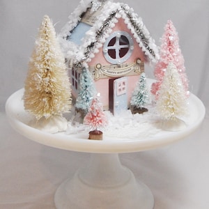 Winter Onederland Miniature Putz House Birthday Centerpiece, Christmas Winter Decoration Gift, Holiday Village