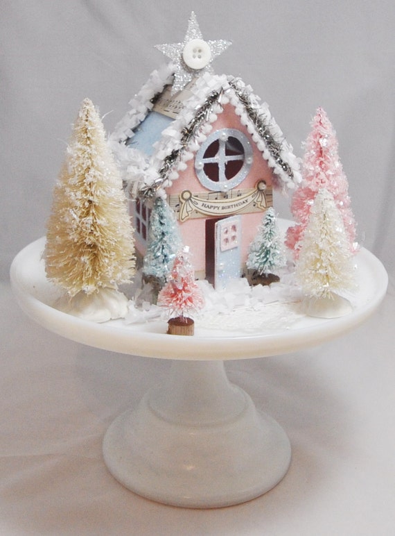 Winter Onederland Miniature Putz House Birthday Centerpiece, Christmas Winter Decoration Gift, Holiday Village Il_570xn