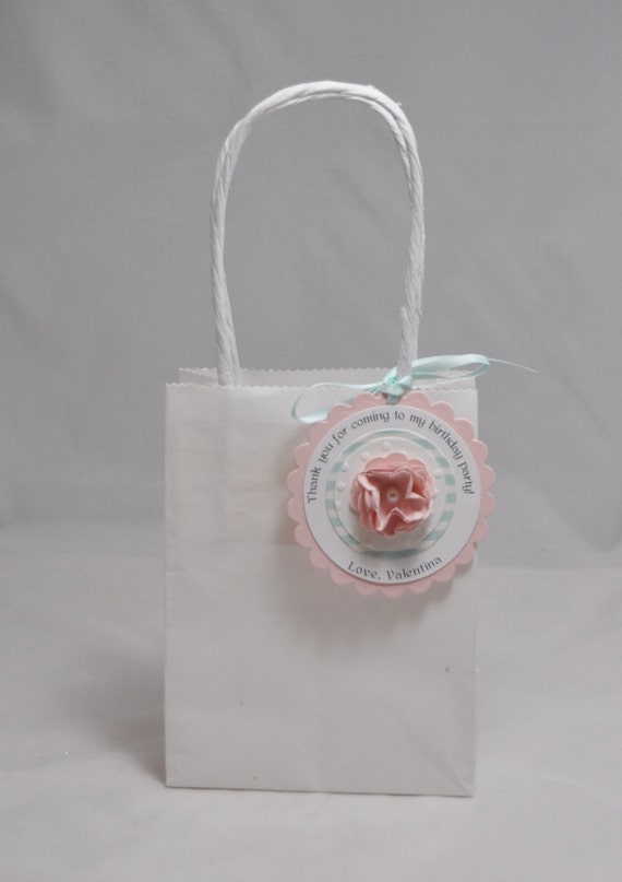 Personalized Floral Thank You Favor Bag Tags, 1st Birthday Baby Toddler Girl Set of 12, Garden Party Decor Il_570xn