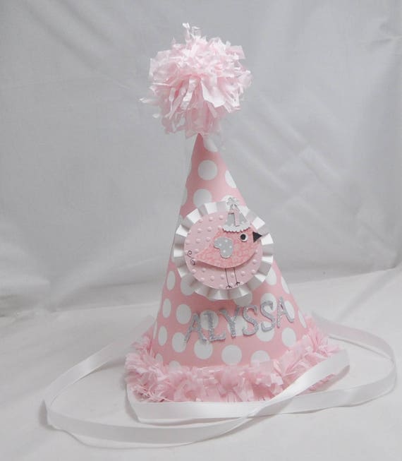 Little Bird Party Hat Personalized, 1st Birthday Baby Toddler Girl, Smash Cake Photo Prop, Custom Children's Child Toddler Hat Il_570xn