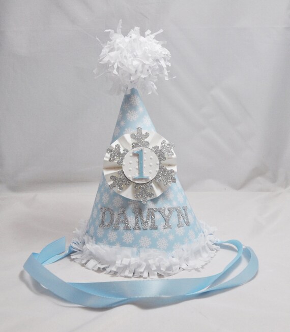 Boy Snowflake Party Hat Personalized 1st First Birthday, Toddler Baby Winter Onederland Cake Smash Photo Prop Il_570xn