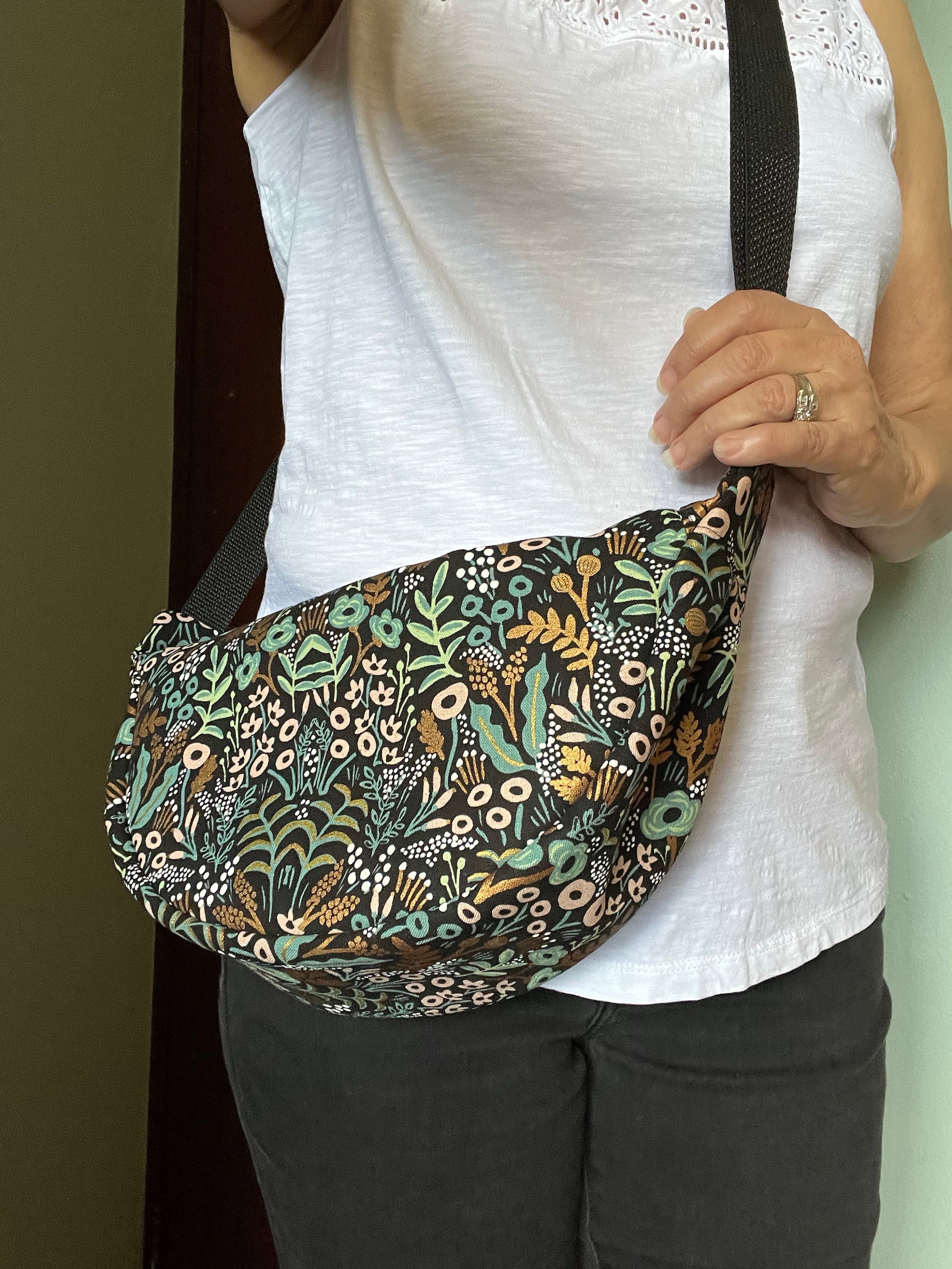 Crescent Floral Fabric Bag, Trendy Half Moon Bag, Floral Dumpling Black Hobo, Rifle Paper Fabric Crossbody Bag, Gift for Mom - Etsy Crescent Floral Fabric Bag, Trendy Half Moon Bag, Floral Dumpling Black Hobo, Rifle Paper Fabric Crossbody Bag, Gift for Mom - Etsy