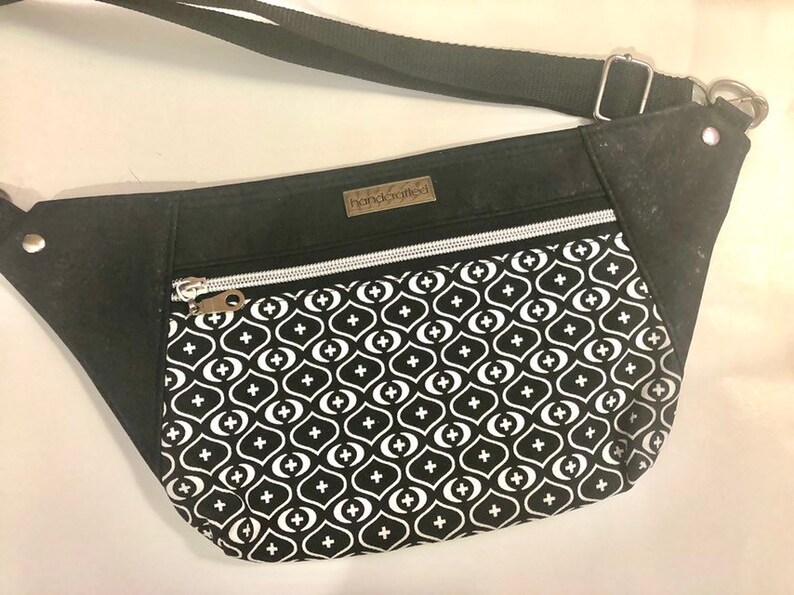 Black Cork Fanny Pack Black Hip Bag Waist Bag Vegan Fanny Etsy