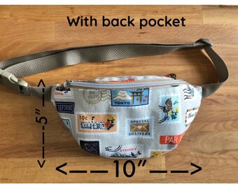 Fabric Fanny Pack, Rifle Paper Co Fabric Fanny, Hip Bag, Lined Fanny Bag with back pocket, Women Fanny, Canvas Crossbody