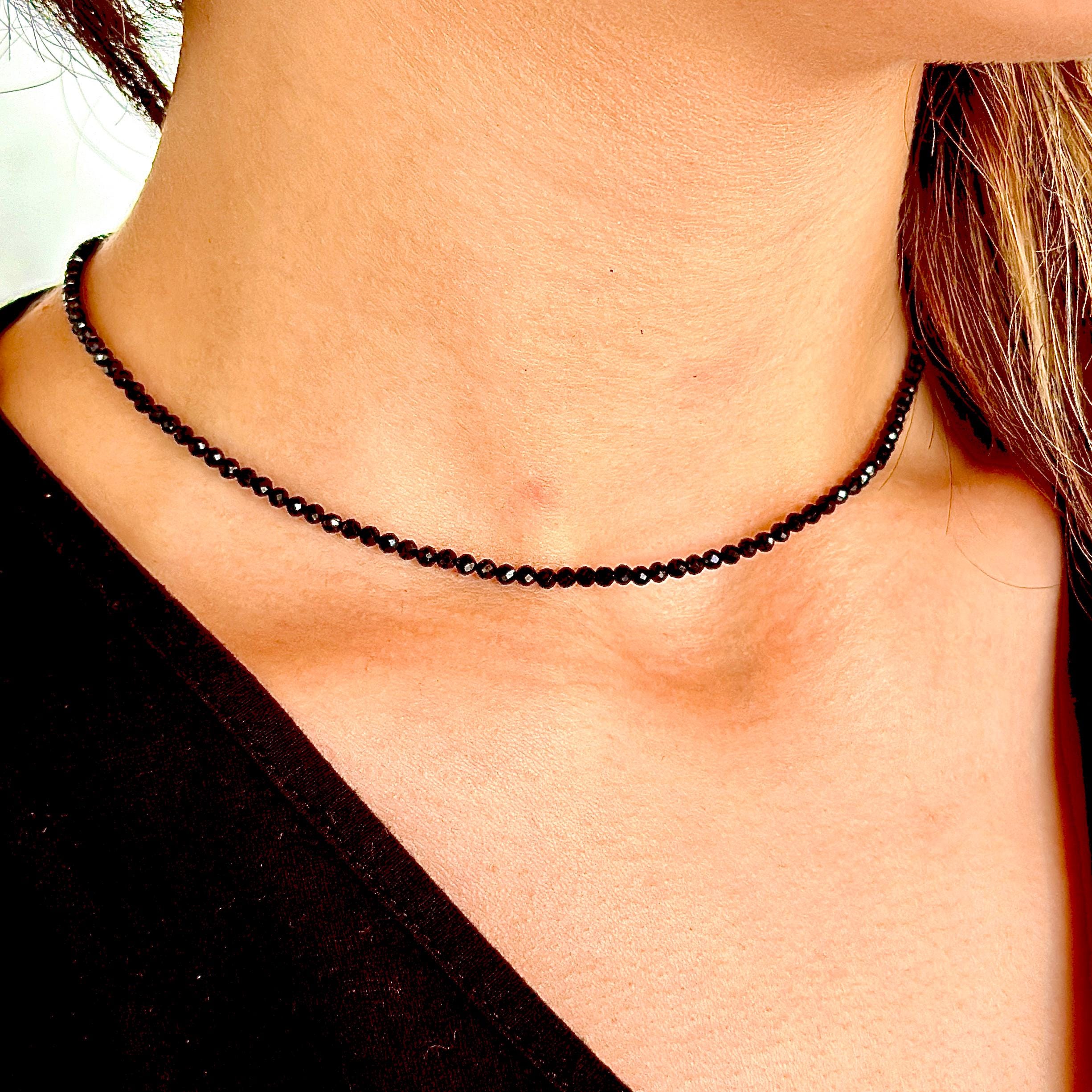 ブレスレット LESS IS MORE black spinel necklace Minimalist Black Spinel Necklace and Bracelet Set • Elegant