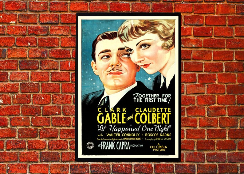 It Happened One Night 1934 Movie Poster Canvas Matte Silk A1 A2 A3 A4 ...