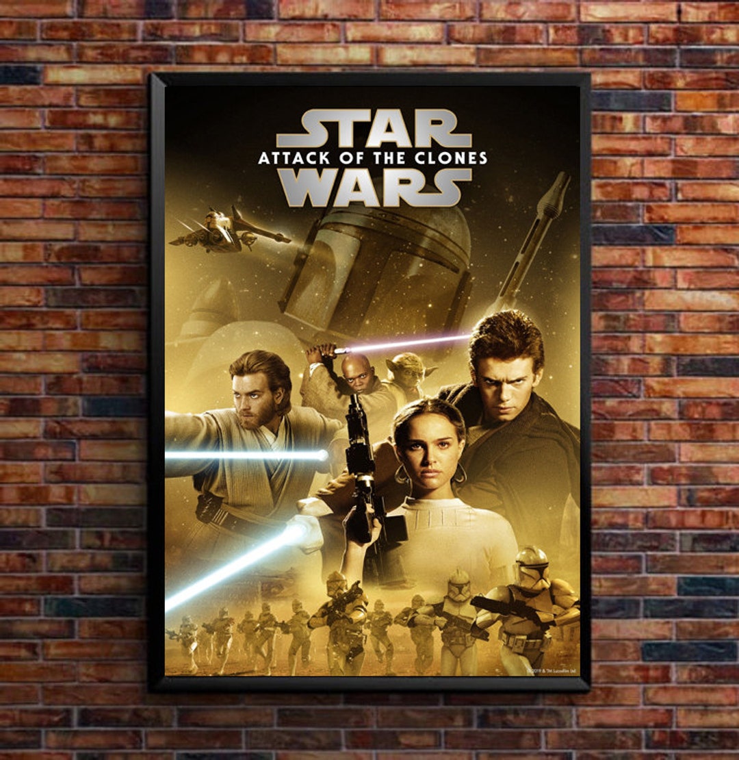 Star Wars Episode II Attack of the Clones 2002 Movie Poster Canvas ...