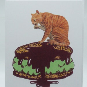 Cat on Ice Cream Sandwich Greeting Card