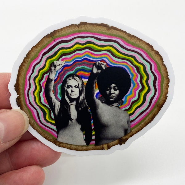 Gloria & Dorothy Vinyl Sticker-Gloria Steinem Dorothy Pitman-Birthday Gift-Waterproof-Hydroflask Sticker