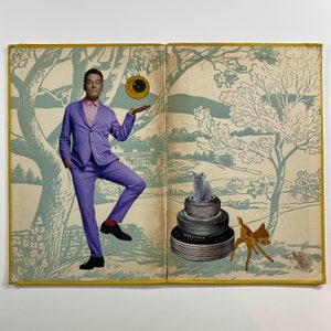 SALE! Brian Cranston Balancing Eyeball-Original Collage Artwork-Vintage Book Cover-Housewarming-Mother&#39;s Day-Birthday Gift
