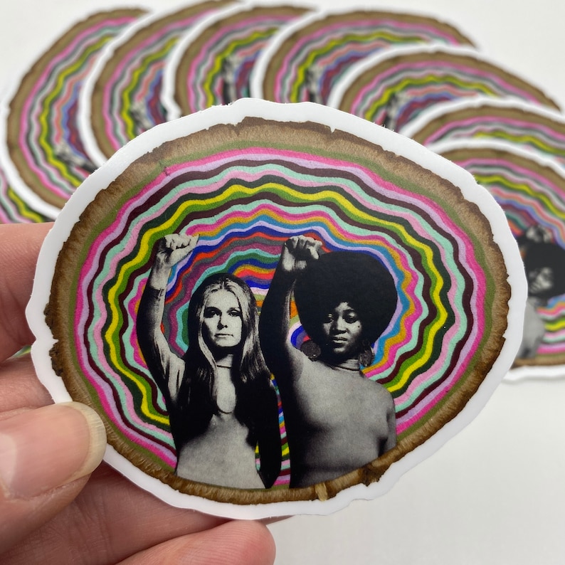 Gloria & Dorothy Vinyl Sticker-Gloria Steinem Dorothy Pitman-Birthday Gift-Waterproof-Hydroflask Sticker immagine 5