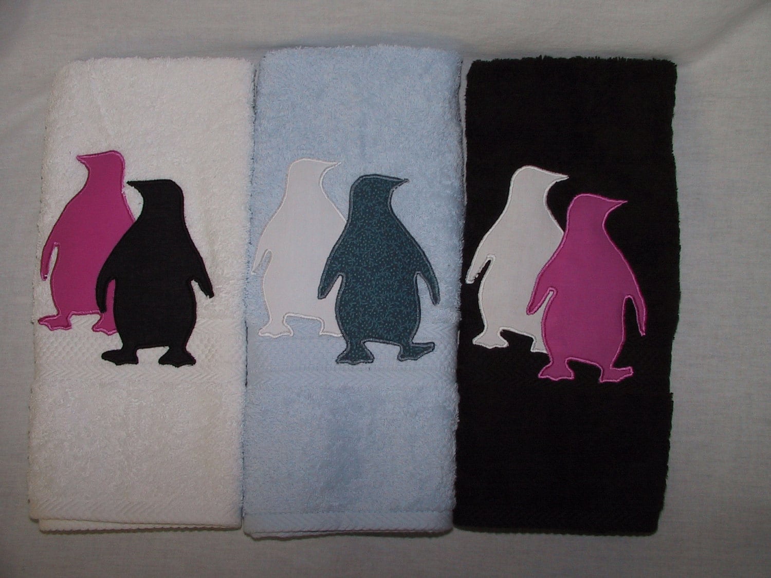 Penguin Hand Towel Fun Winter Animal Home Decor/soft Colored Etsy