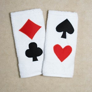 Handdoek speelkaart/zachte witte handdoek/cadeau-idee/leuk voor in de keuken en in bad
