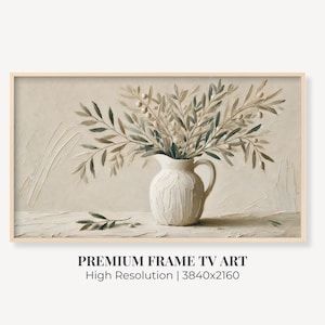 Stilleben av olivkvist: Texturerad oljemålning för Samsung Frame TV (digital nedladdning)