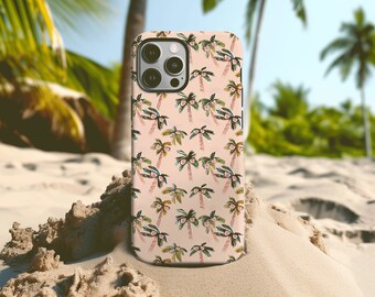 Palm Trees Vacation telefoonhoesje, zomerzonnebril, iPhone 15 14 13 12 11 XR X Pro Max SE mini Samsung Galaxy S24 S23 S22 Ultra Google Pixel