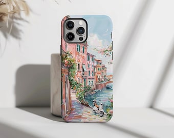 Italiaans aquarel vakantie telefoonhoesje, iPhone® 16 15 14 13 12 11 Pro Max SE Mini Samsung® Galaxy S24 S23 S22 Ultra Google® Pixel